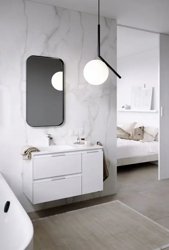 Тумба с раковиной подвесная Aqwella 5 Stars Accent 90 см, ACC0109LW, цвет Белый фото 2