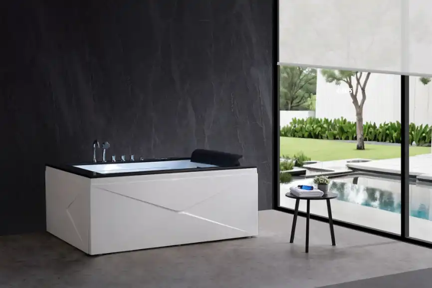 Акриловая ванна Gemy G9259 180х130 с гидромассажем, прямоугольная фото 3