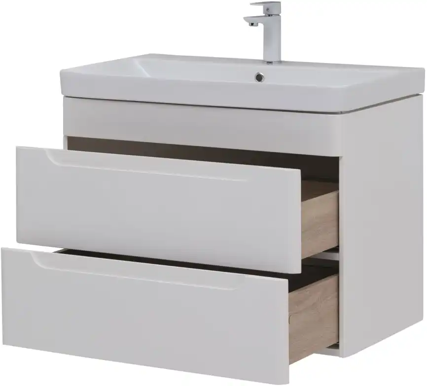 Тумба под раковину Aquanet София 80 белый глянец (2 ящика) 274002 фото 7