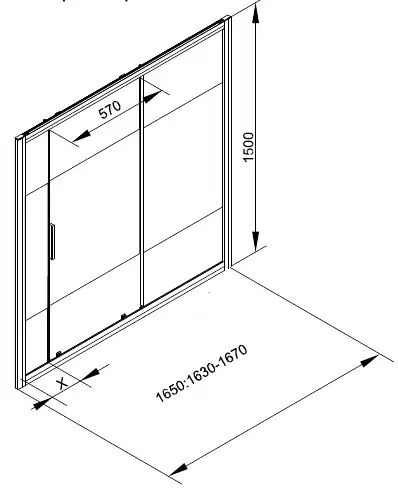 Шторка для ванны Aquanet Practic 165 см, AE10-B-165H150U-CP, профиль Хром, стекло С шелкографией фото 2