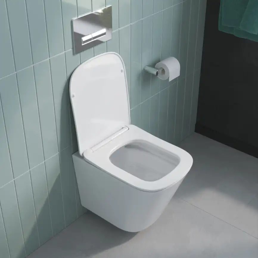 Подвесной унитаз BelBagno DUE BB3103CHR/SC, безободковый, с сиденьем микролифт, Белый фото 2