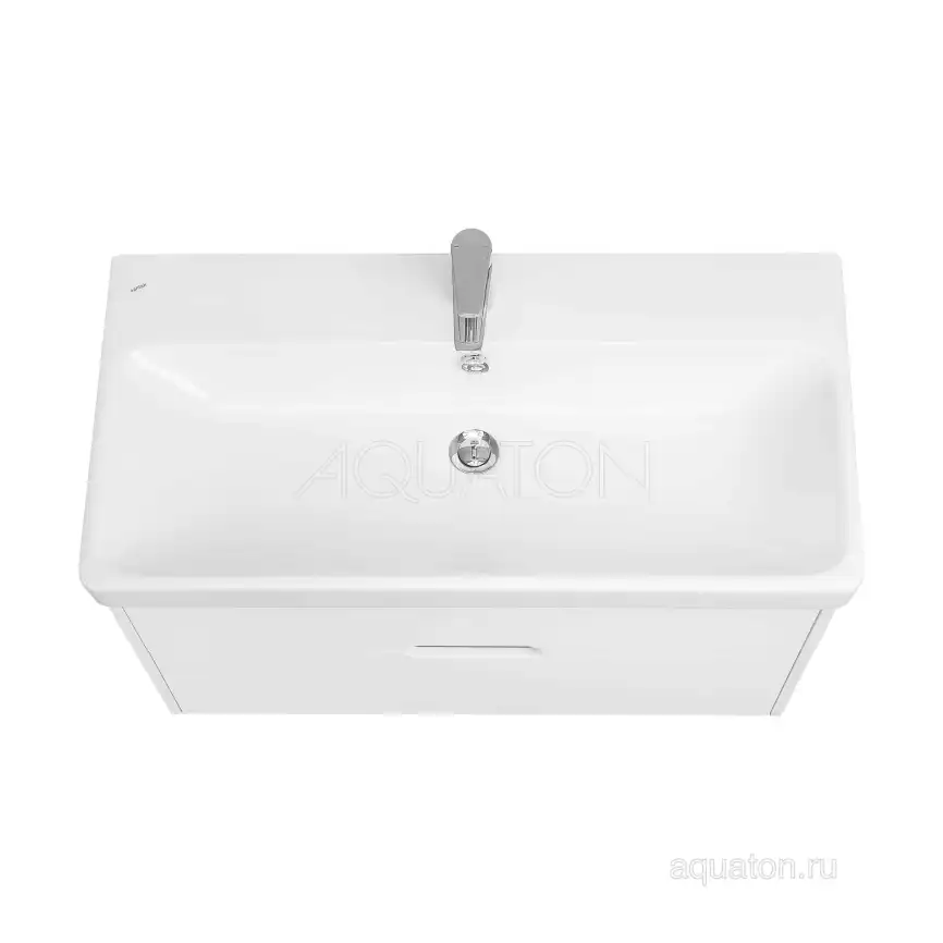 Тумба под раковину Aquaton Оливия 90 1A254401OL010 подвесная цвет, белый матовый фото 3