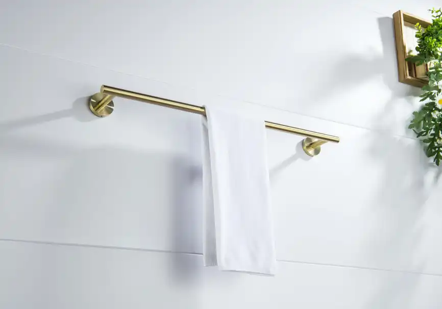 Держатель полотенец 600 мм Aquatek Оберон AQ4214BG, Золото матовое фото 4