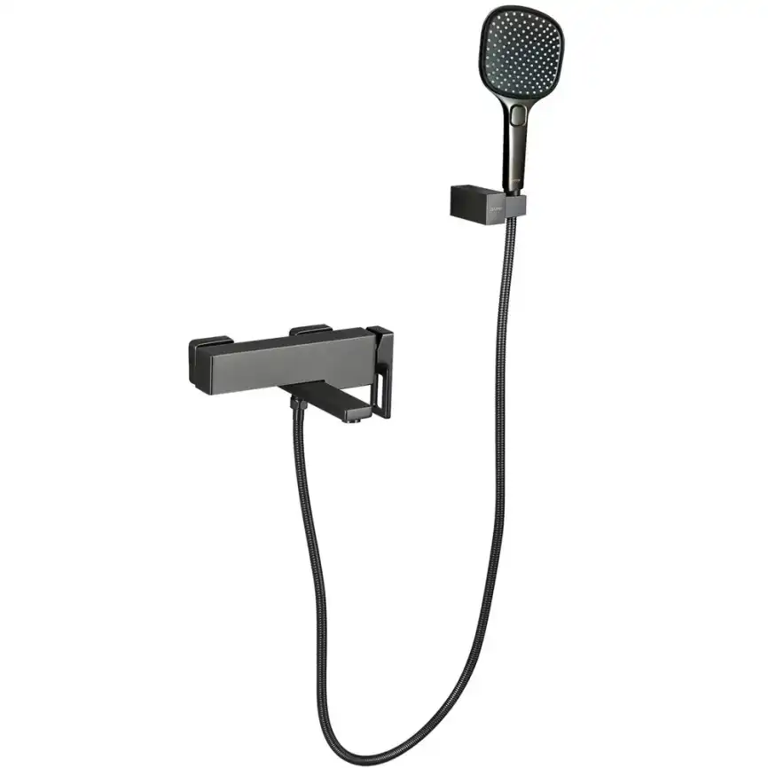 Смеситель для ванны Gappo G3217-9  с коротким изливом, Оружейная сталь фото 2