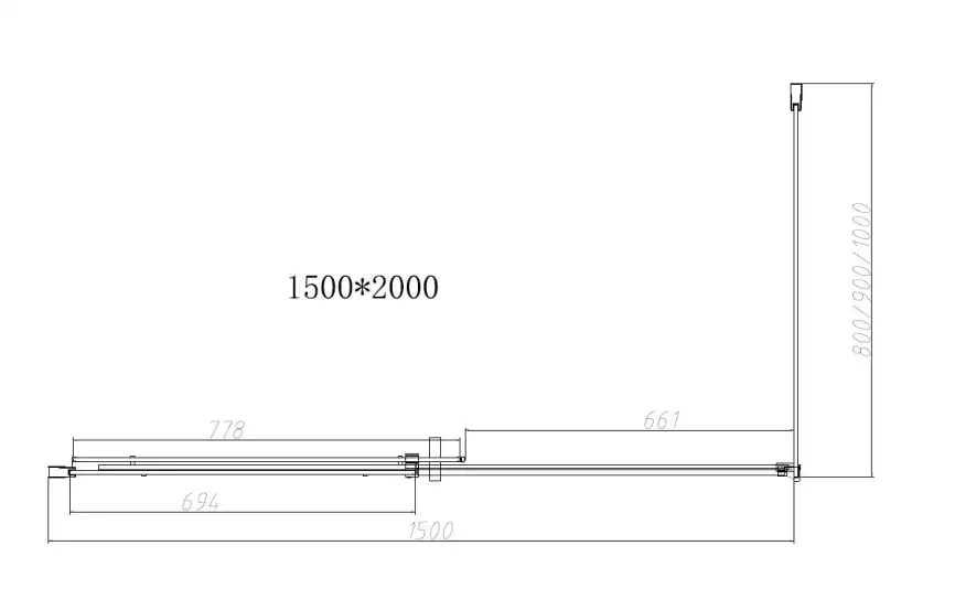 Душевой уголок Vincea Dice 150х100 VSR-4D1015CLGM, дверь раздвижная, профиль вороненая сталь, стекло прозрачное фото 4