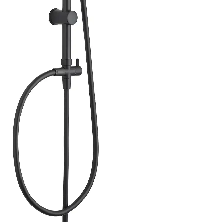 Душевая система Aquanet Passion AF300-70-RC-B для ванны и душа без смесителя, с верхним и ручным душем, Черный матовый фото 4