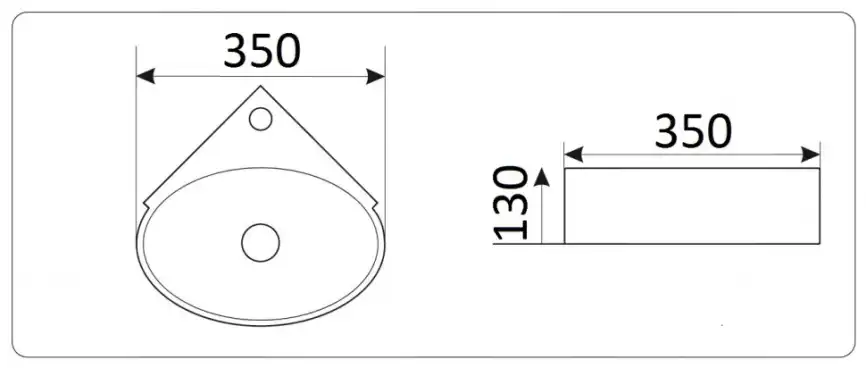 Умывальник CeramaLux 9359 350х350х130 Подвесная цвет Белый фото 3