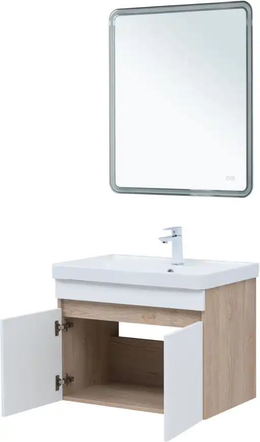 Тумба под раковину Aquanet Оптима 70 дуб светлый/белый сатин, 344800 фото 10