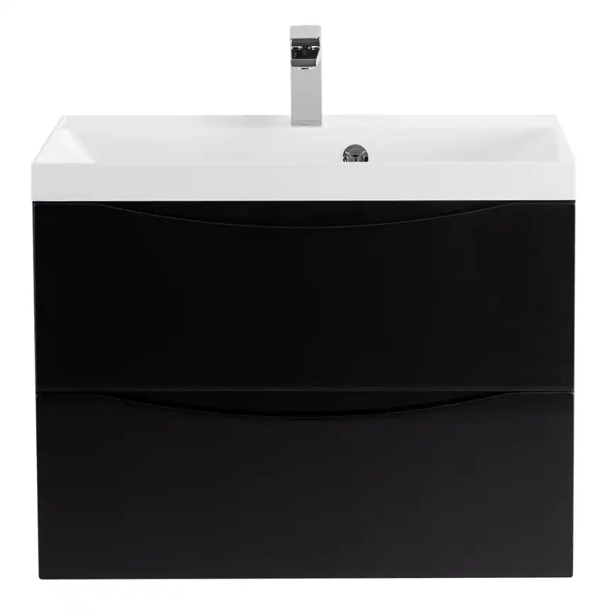Тумба под раковину BelBagno MARINO-600-2C-SO-NL-P подвесная Nero Lucido фото 1