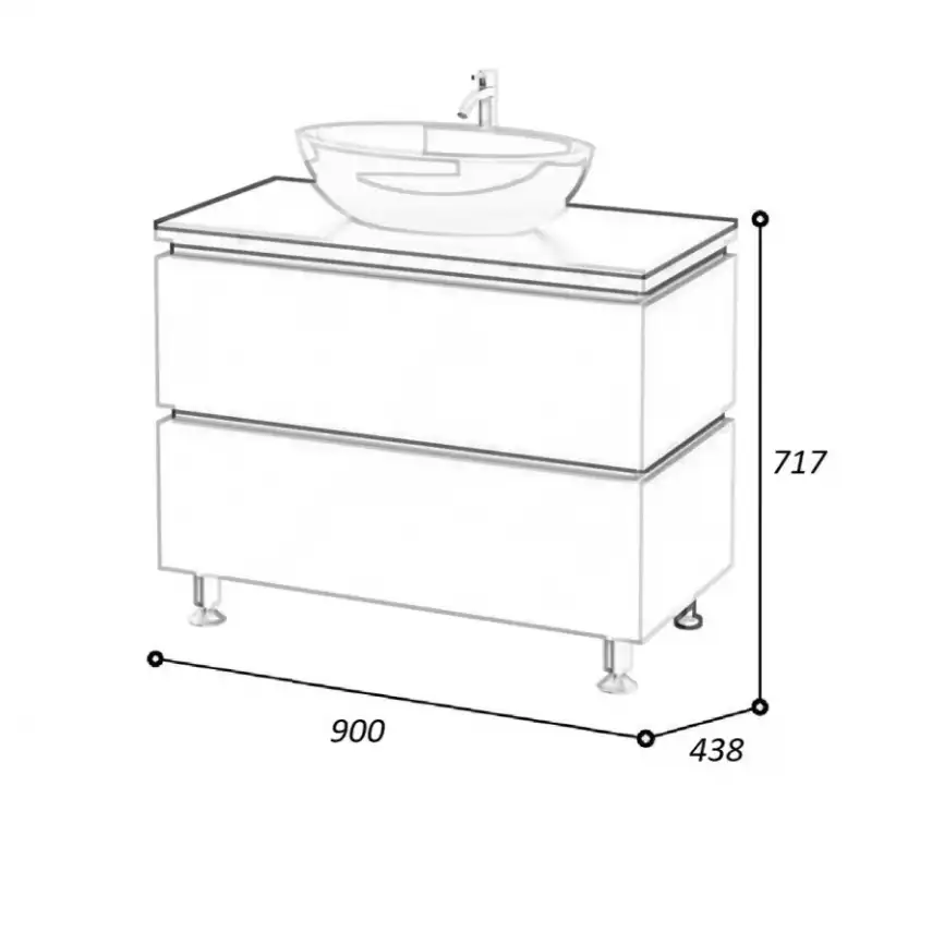 Тумба со столешницей AURA ТРИУМФ 90-2 напольная Славянский Дуб фото 8