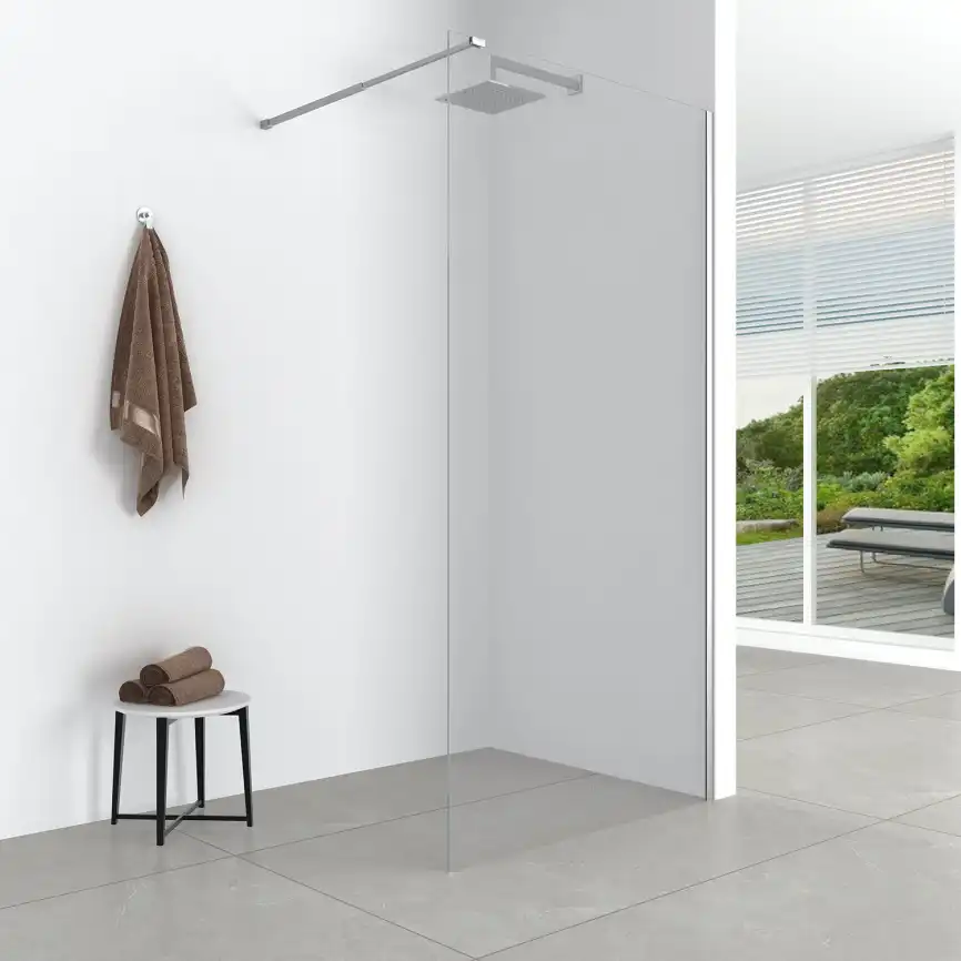 Душевая перегородка Loranto Walk-in 200 CS-W04C-70, профиль хром, стекло Прозрачное фото 5