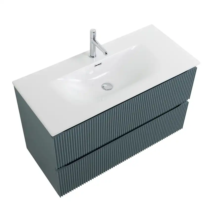 Тумба под раковину BelBagno UNO-1000-2C-SO-AO подвесная, Голубой Матовый фото 3