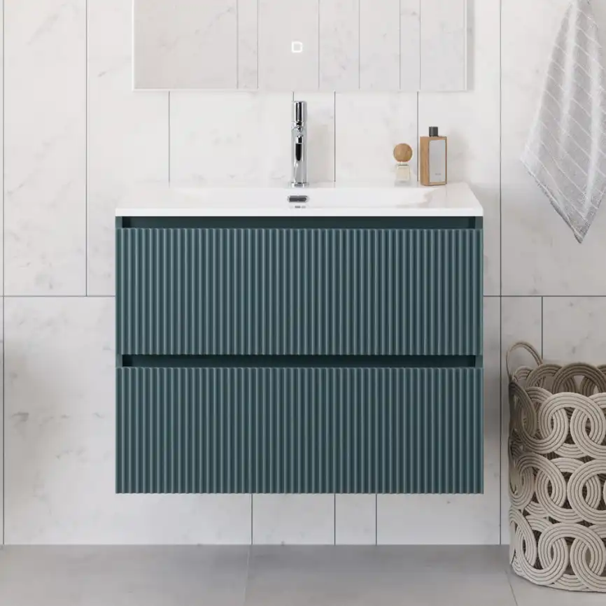 Тумба под раковину BelBagno UNO-900-2C-SO-AO подвесная, Голубой Матовый фото 11