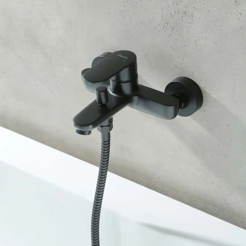 Смеситель для ванны Aquatek Ника AQ1840MB, Черный матовый фото 8