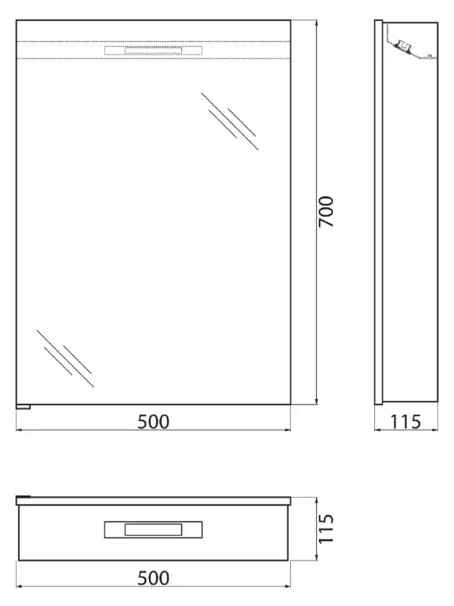 Зеркало-шкаф BelBagno SPC-1A-DL-BL-500 фото 11