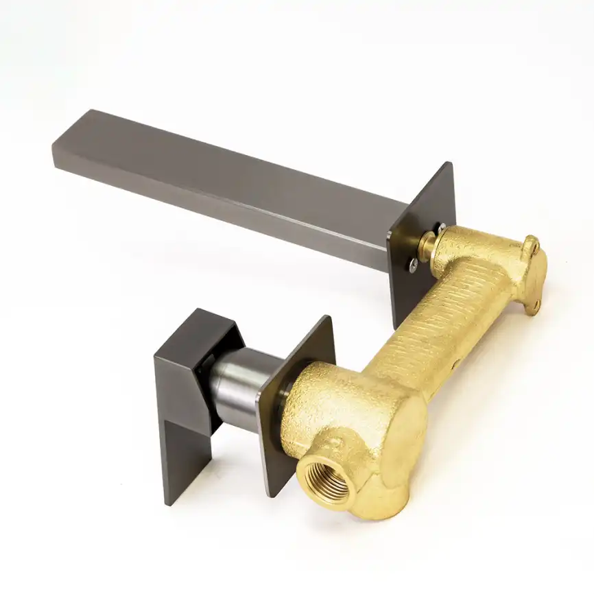 Смеситель для раковины AVS Cube 811-202-GM встраиваемый, с внутренней частью, оружейная сталь фото 4