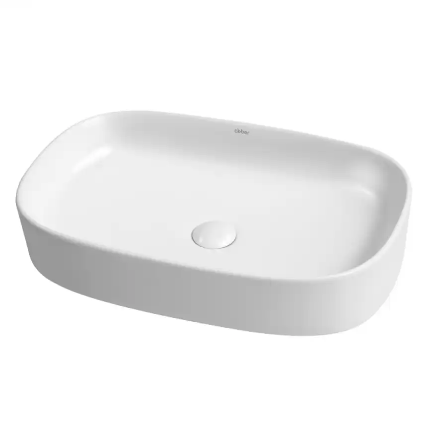 Раковина накладная ABBER RECHTECK 61х37,5х12 AC2209, овальная, белая фото 1