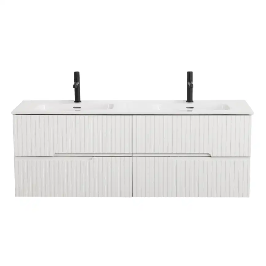 Тумба под раковину Cezares DUET-N 140 см, DUET-N-1400-4C-SO-2-BL подвесная, Bianco Lucido фото 2