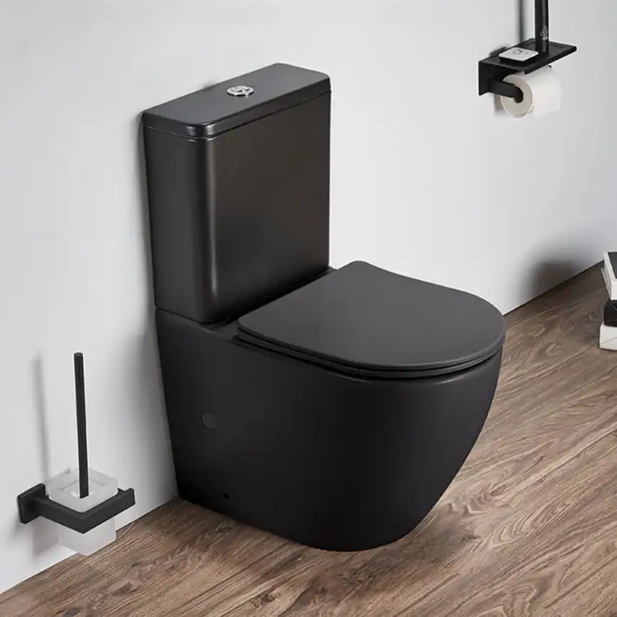 Унитаз-компакт AVS Импульс 813-0003-MB безободковый, черный матовый фото 2