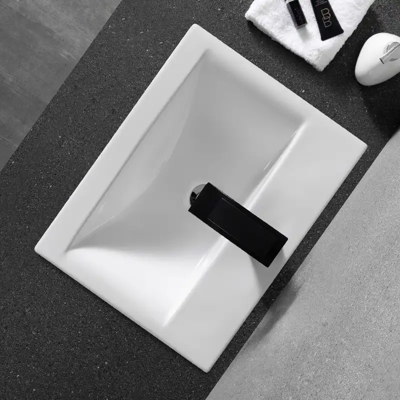 Умывальник CeramaLux 9393-50 510х395х155 Полувстраиваемая цвет Белый фото 5