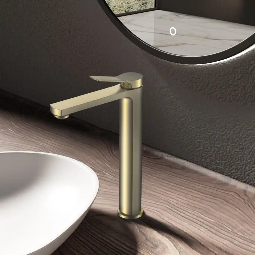 Смеситель для раковины Vincea Arco VBF-4AR02BG, брашированное золто фото 1