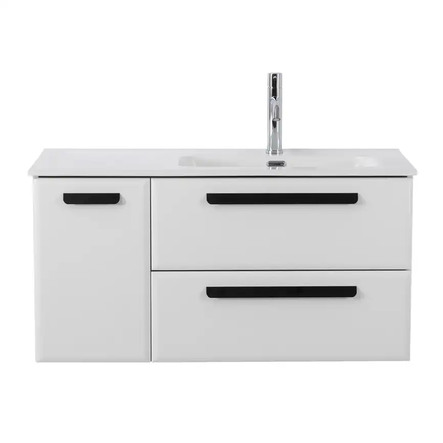 Тумба под раковину Cezares ECO-CER-N 100 см, ECO-CER-N-1000-2C-1A-SO-BL-R (без ручек), Bianco Lucido фото 1