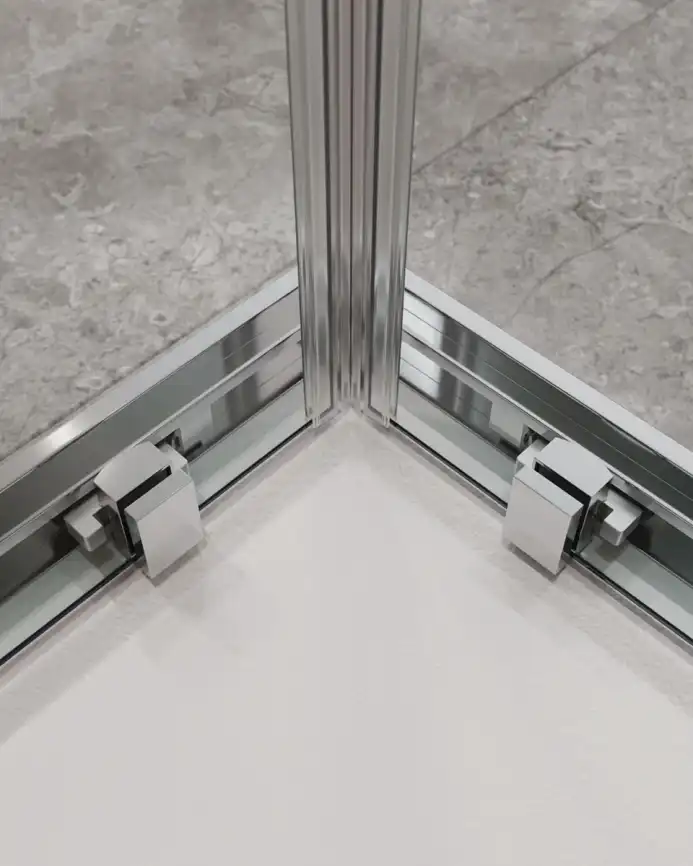 Душевой уголок CEZARES MOLVENO-AH-21-100+20-C-Cr-IV стекло Прозрачное, профиль Хром фото 5