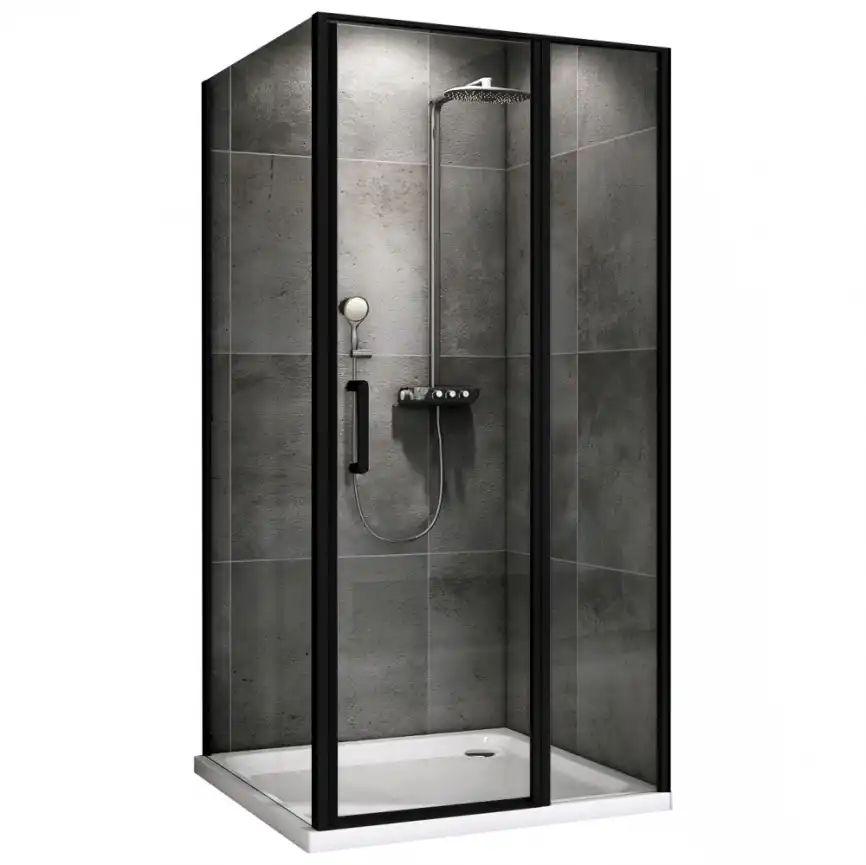 Душевой уголок ABBER Sonnenstrand 110х90 см, AG04110BS-S90B, профиль черный, стекло прозрачное фото 1