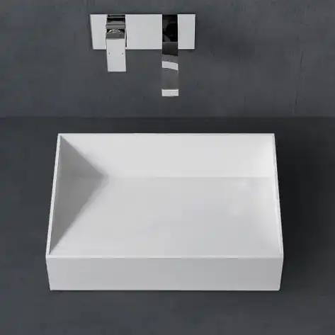 Раковина накладная ABBER STEIN 60х35х12 AS2623, прямоугольная, белая матовая фото 1
