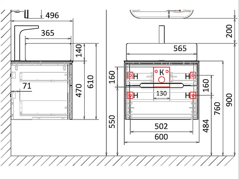 Тумба под раковину Jorno BOSKO 60 Bos.01.60/P/W Белая фото 10