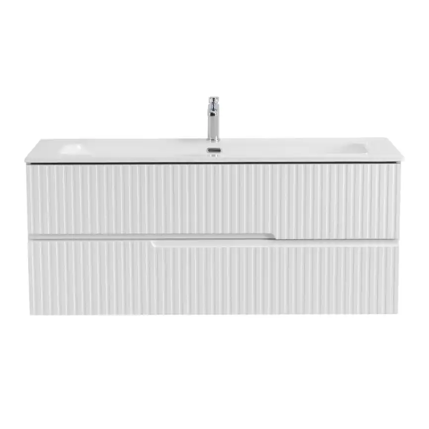 Тумба под раковину Cezares DUET-N 120 см, DUET-N-1200-2C-SO-BO подвесная, Bianco Opaco фото 1