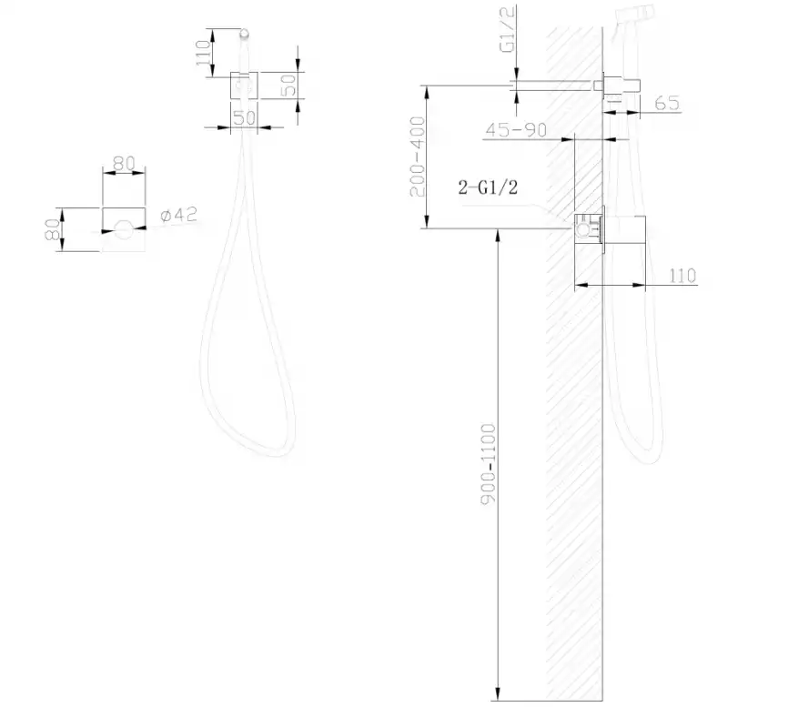 Смеситель ABBER Rund AF8725NG с гигиеническим душем, никель фото 4