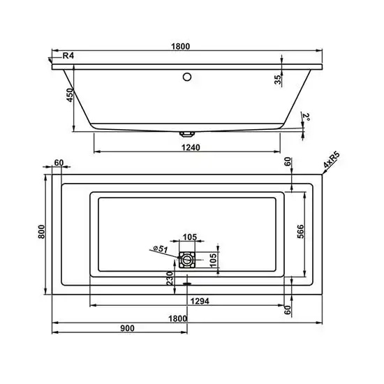 Акриловая ванна Vagnerplast CAVALLO 180х80 VPBA180CAV2X-04 прямоугольная, Белая фото 3