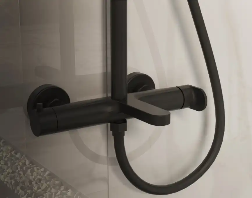 Душевая система  Vincea Rondo VSFS-1R1MB VSFS-1R1MB для ванны с изливом, черный матовый фото 3