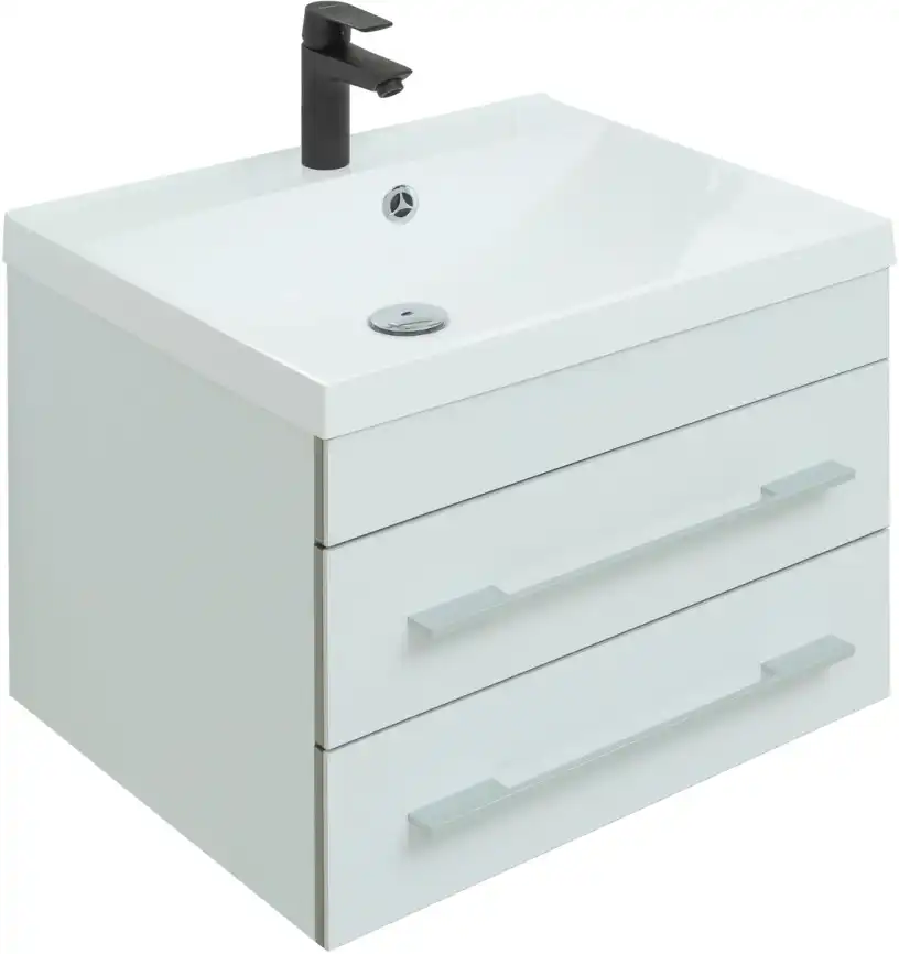 Тумба под раковину Aquanet Верона 58 белый (подвесная 2 ящика) 176667 фото 9