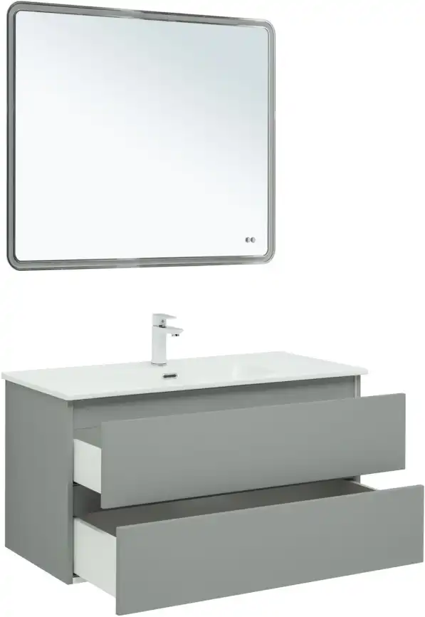 Тумба под раковину Aquanet Вега 2.0 100 мисти грин, подвесная, 337957 фото 13