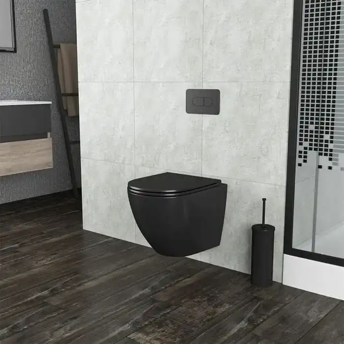 Подвесной унитаз Grossman GR-4455BMS безободковый, Черный матовый фото 5