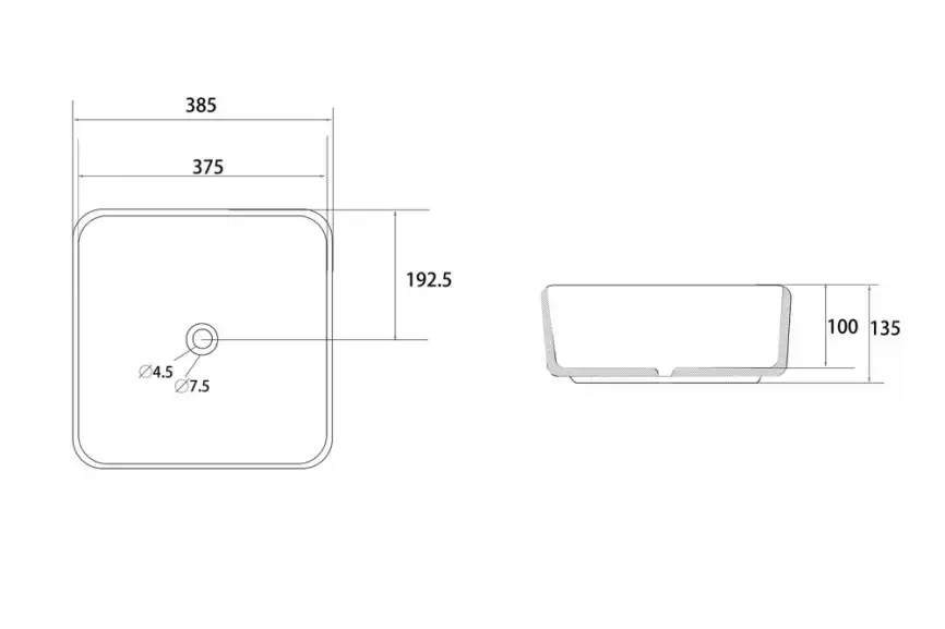 Раковина накладная ABBER RECHTECK 38,5х38,5х13,5 AC2211MBG, квадратная, темно-зеленая матовая фото 4
