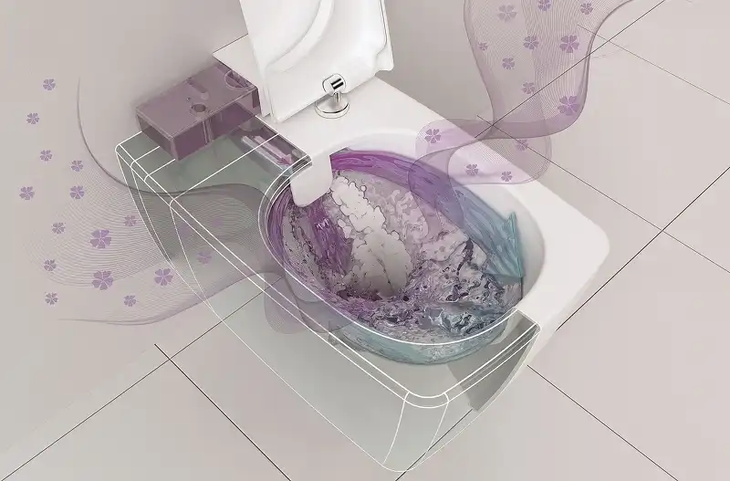 Унитаз Vitra Metropole 7672B003-1687 подвесной без сиденья с емкостью для чистящей жидкости, с функцией биде и встроенным смесителем фото 10