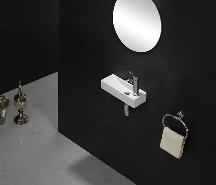 Умывальник CeramaLux 9048FL 380х145х80 Подвесная цвет Белый фото 2