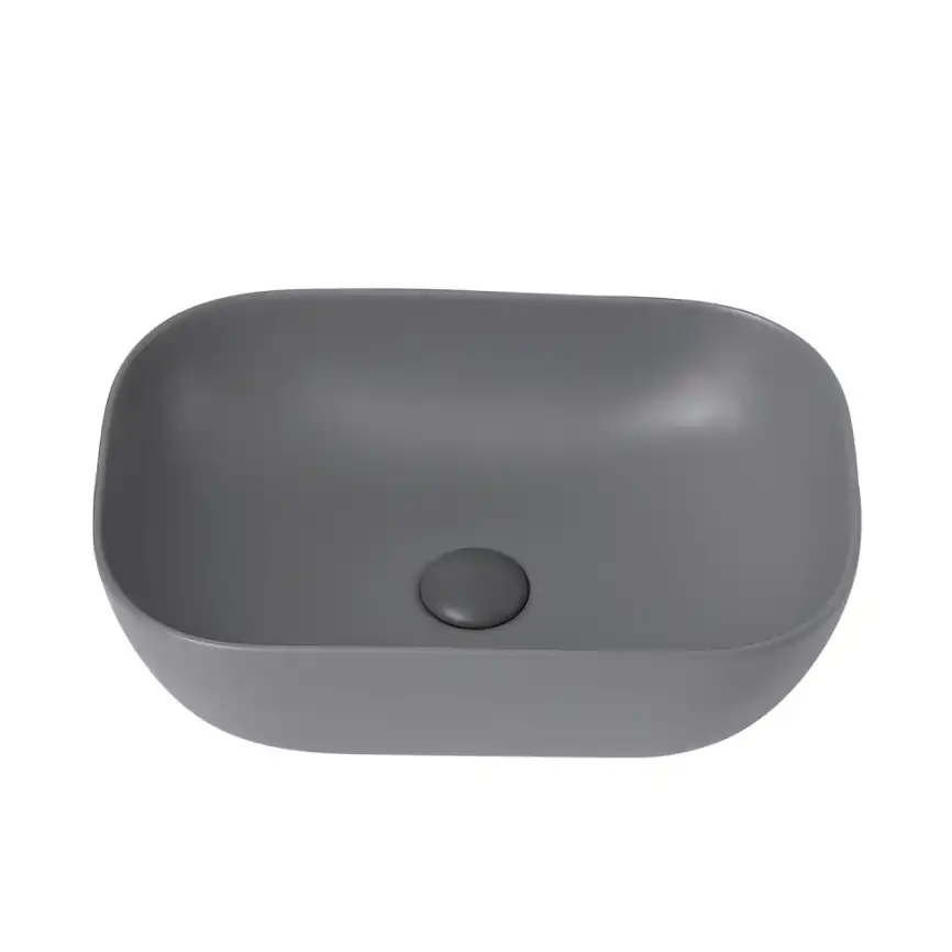 Раковина накладная ABBER RECHTECK 46х32,5х13,5 AC2200MG, прямоугольная, серая матовая фото 2