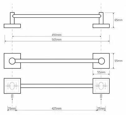 Полотенцедержатель 50 см BEMETA BETA хром 132104022 фото 2