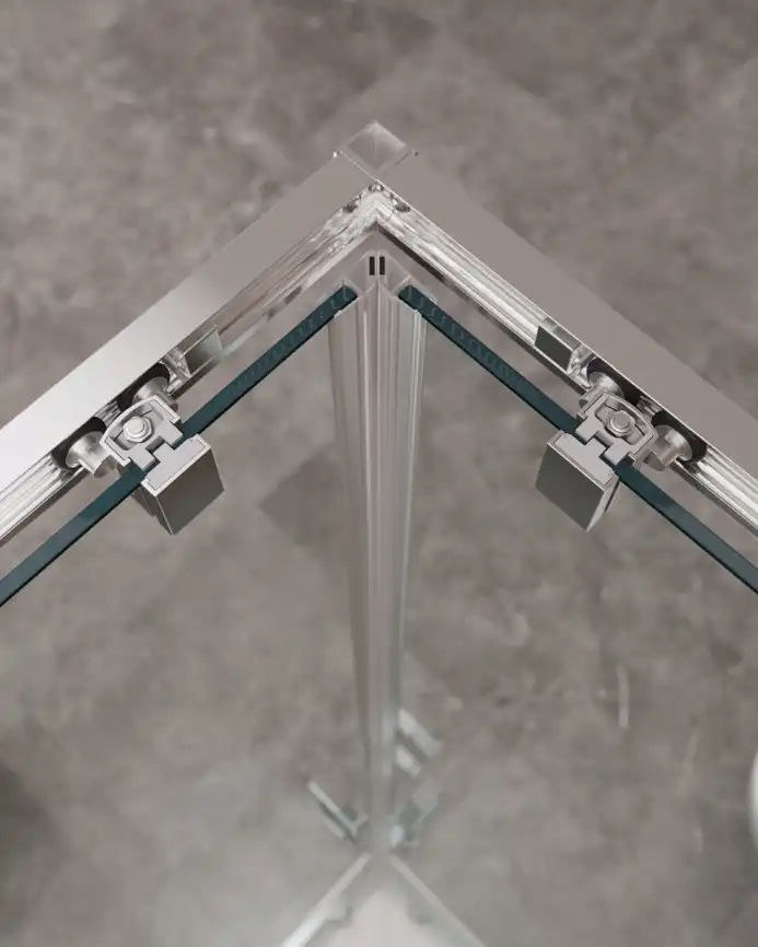 Душевой уголок CEZARES MOLVENO-AH-21-80+20-C-Cr-IV стекло Прозрачное, профиль Хром фото 4