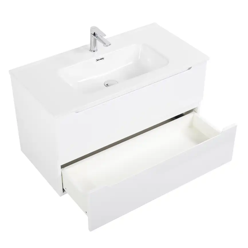 Тумба под раковину BelBagno ETNA-1000-2C-SO-BL-P подвесная Bianco Lucido фото 4