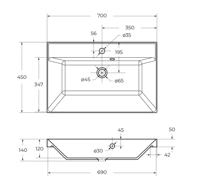 Раковина из искусственного камня BelBagno BB700/450-LV-ART-AST-NERO фото 5