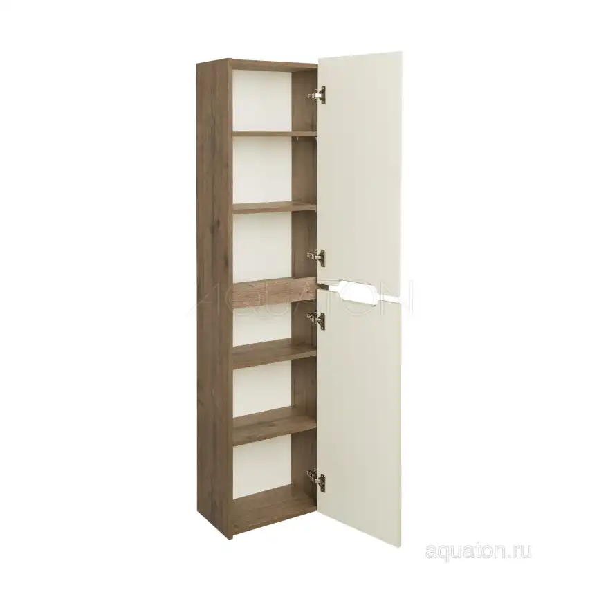 Шкаф-пенал Aquaton Оливия 40 1A254603OLVG0 подвесной цвет, бежевый / дуб велл фото 2