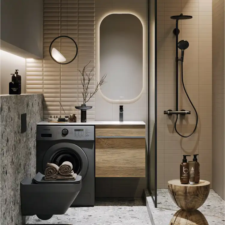 Тумба с раковиной подвесная Aqwella Terra 115 см, TER01051DBR, цвет Дуб балтийский фото 2