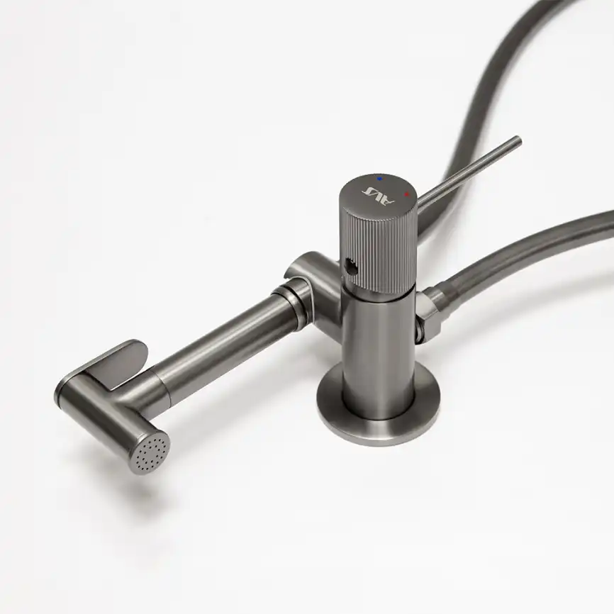 Гигиенический душ со смесителем AVS Pulse 811-031-GM, оружейная сталь фото 4