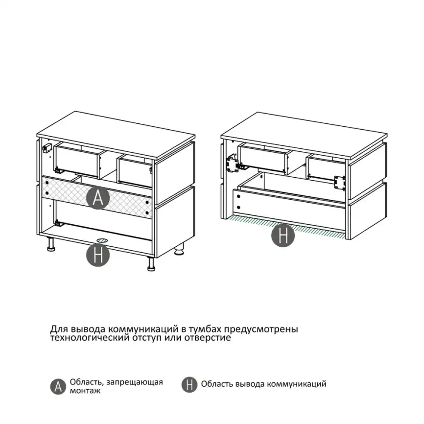 Тумба под раковину FAURAplus ТРИУМФ 80-2 напольная, дуб эльвезия фото 11