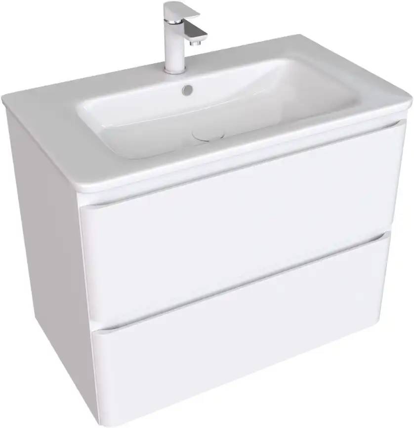 Тумба под раковину Aquanet Эмбер 80 белый матовый 330467 фото 1